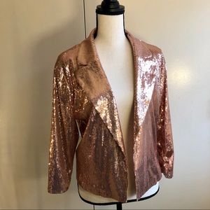 Rose Gold Pink Sequin Blazer